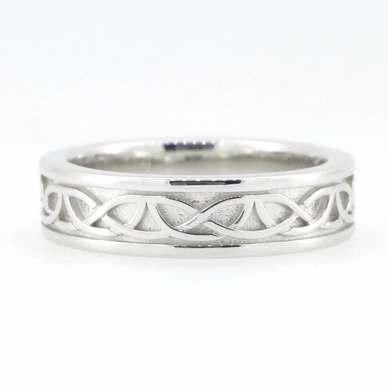 10K Gold 5mm Wide Claddagh Band Celtic Knot Band Ring Full Enternity Syzjewelry