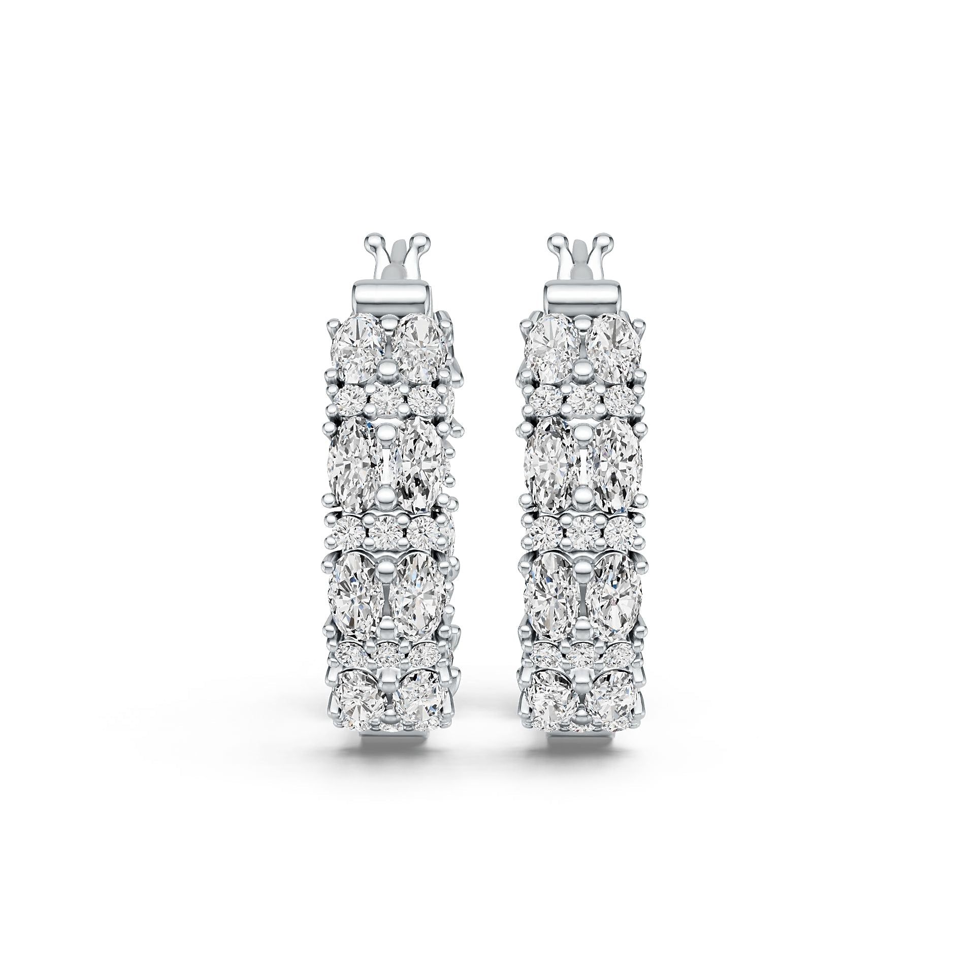 10K Gold Semi Mount Earrings Setting Oval OV 5X3mm Moissanite Accent DHJ