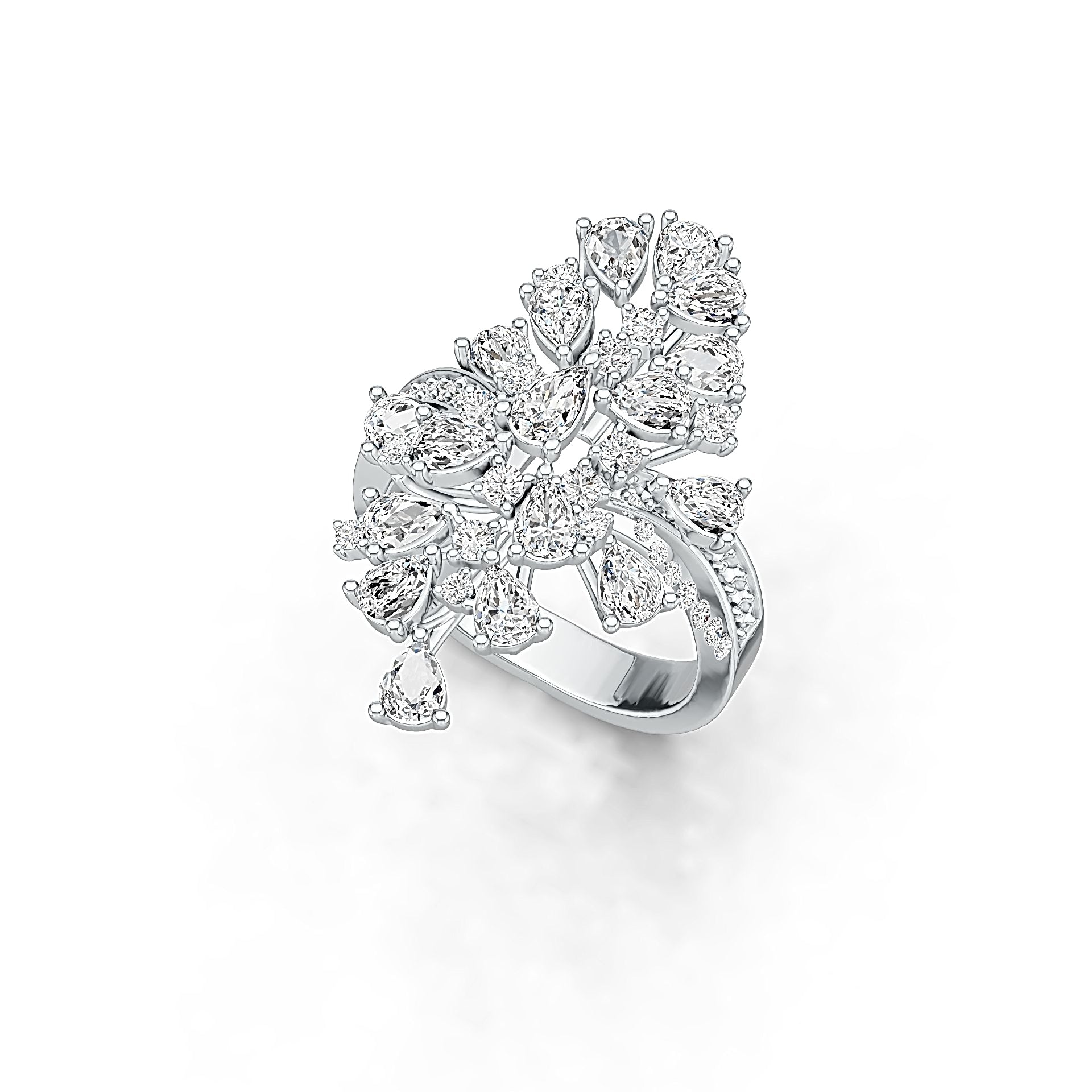 Sterling Silver Semi Mount Ring Setting Pear PE 5x3mm DHJ