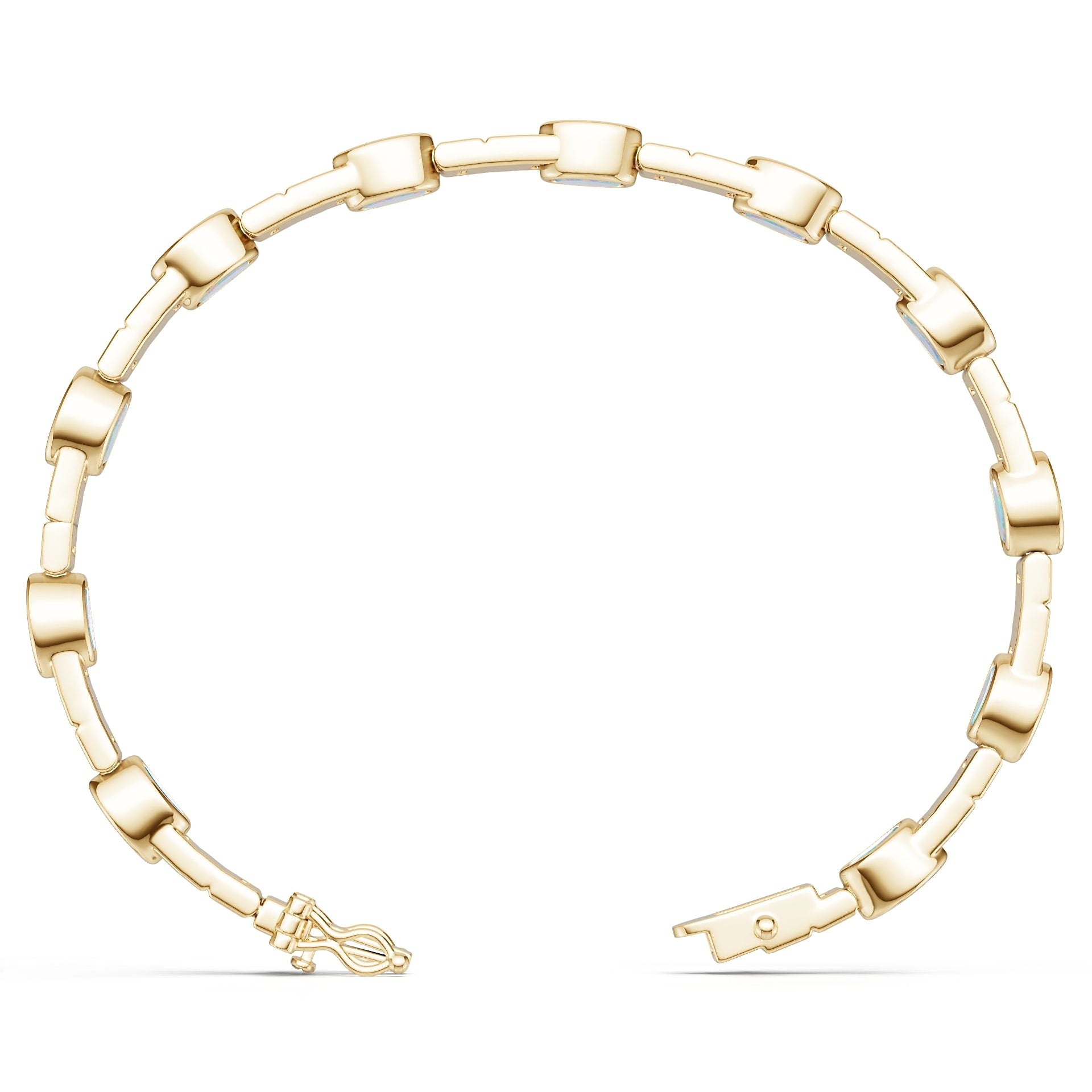 18K Gold Semi Mount Bracelet Setting Round Ro 5x4mm Syz Jewelry