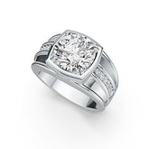 Sterling Silver Semi Mount Ring Setting Round RD 11x11mm Men's Ring Syzjewelry