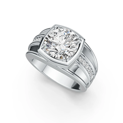 10K Gold Semi Mount Ring Setting Round RD 10.5x10.5mm with CVD Diamond Accent Syzjewelry