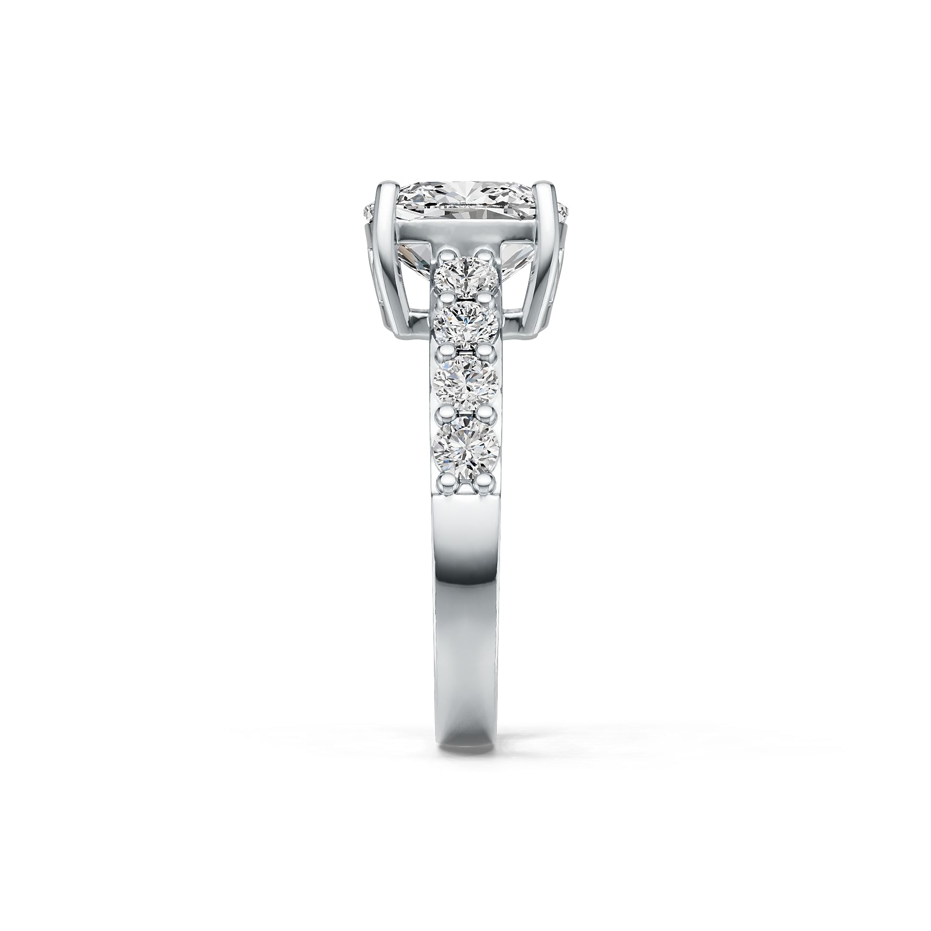 Platinum Semi Mount Ring Setting Cushion CU 9X9mm Diamond Accent DHJ