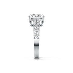 Platinum Semi Mount Ring Setting Cushion CU 9X9mm Diamond Accent DHJ