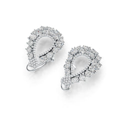 Platinum Semi Mount Earrings Setting Oval OV 5X4mm OV 5X3mm OV 4X3mm Diamond Accent DHJ