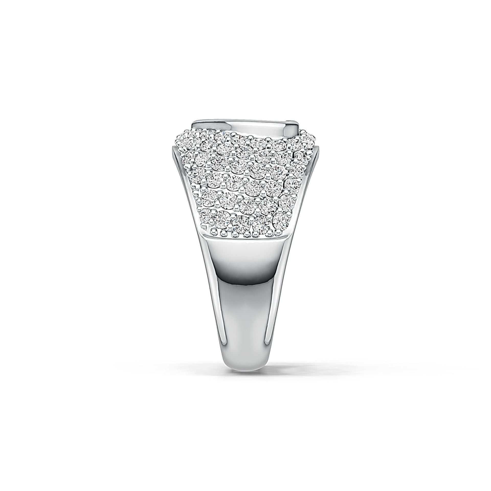 18K Gold Pave Ring Heart Theme with White Topaz or Moissanite Diamond Accent DHJ