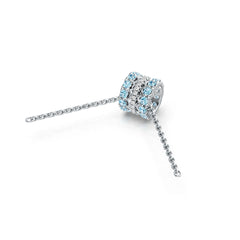 Sterling Silver Circular-Shaped Pendant with White Topaz or Moissanite Syzjewelry