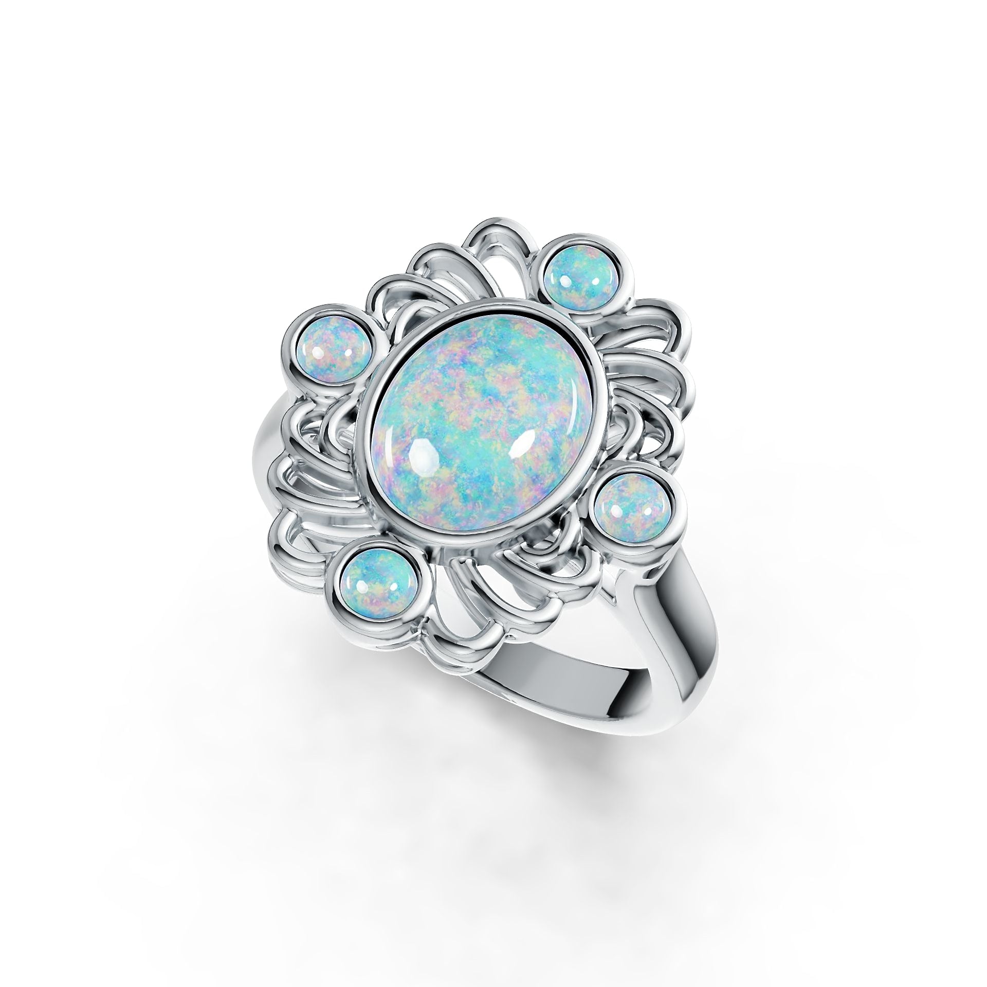 Sterling Silver Semi Mount Ring Setting Oval OV 10X8mm Cabochon DHJ