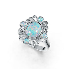 Sterling Silver Semi Mount Ring Setting Oval OV 10X8mm Cabochon DHJ