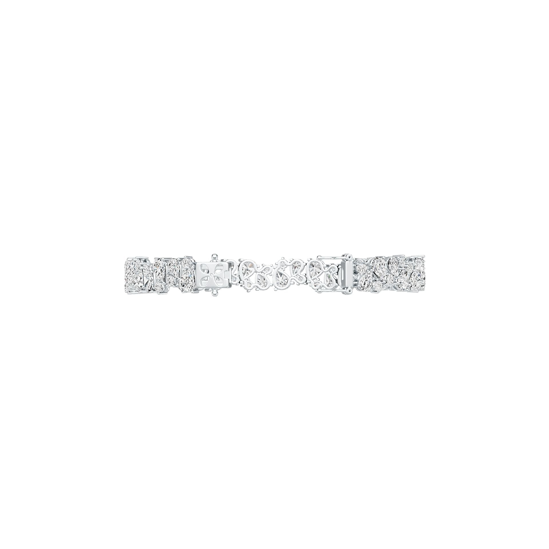 Platinum Semi Mount Bracelet Setting PE 7X5mm PE 6X4mm RD 3.0mm DHJ