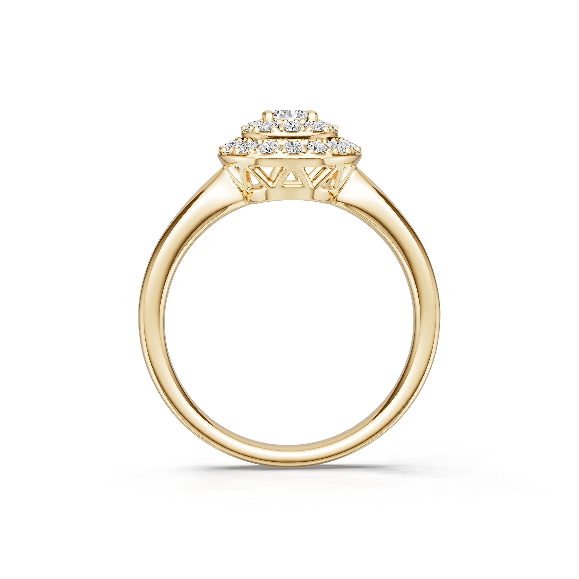 10K Gold Semi Mount Ring Setting Round Ro 3x3mm Moissanite Accent Syz Jewelry
