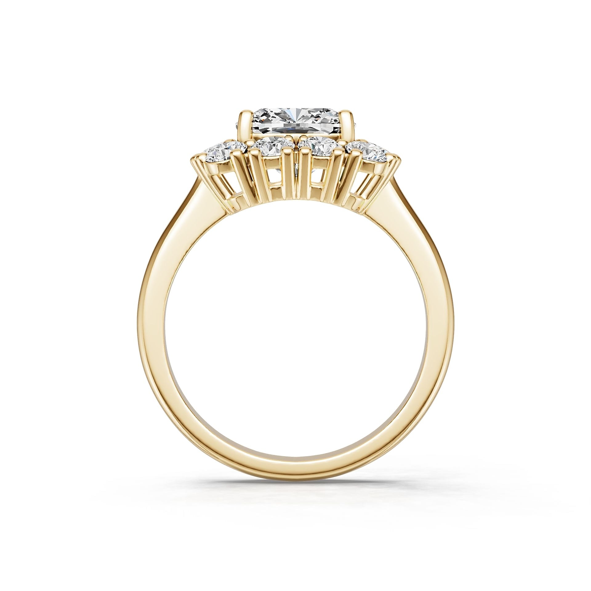 14K Gold Semi Mount Ring Setting Cushion Cu 5x8mm Diamond Accent Syz Jewelry