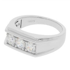 Men's 14K Gold Semi Mount Ring Setting RD 4x4mm 3 Stone Ring Diamond Accent Syzjewelry