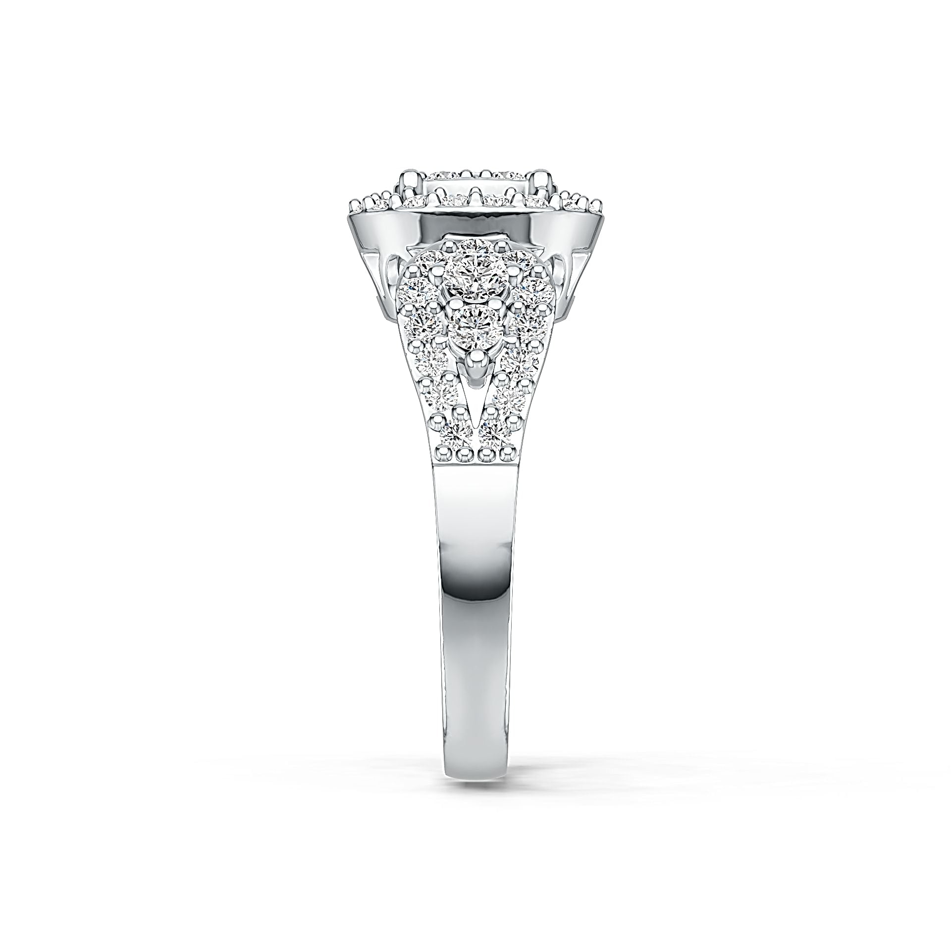 Platinum Semi Mount Ring Setting Round RD 2.5mm Diamond Accent DHJ