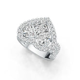 Sterling Silver Semi Mount Ring Setting Princess Square 6X6mm Heart Theme Syzjewelry