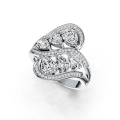 Sterling Silver Semi Mount Ring Setting Pear PE 7X5mm PE 6X4mm DHJ