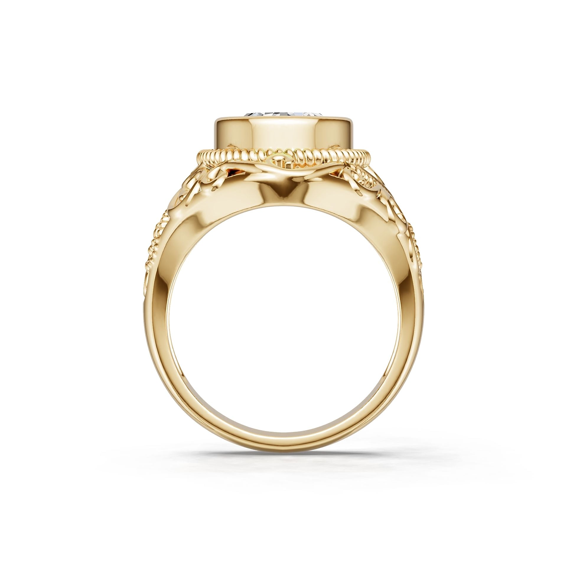 18K Gold Semi Mount Ring Setting Oval Ov 14x10mm Syz Jewelry