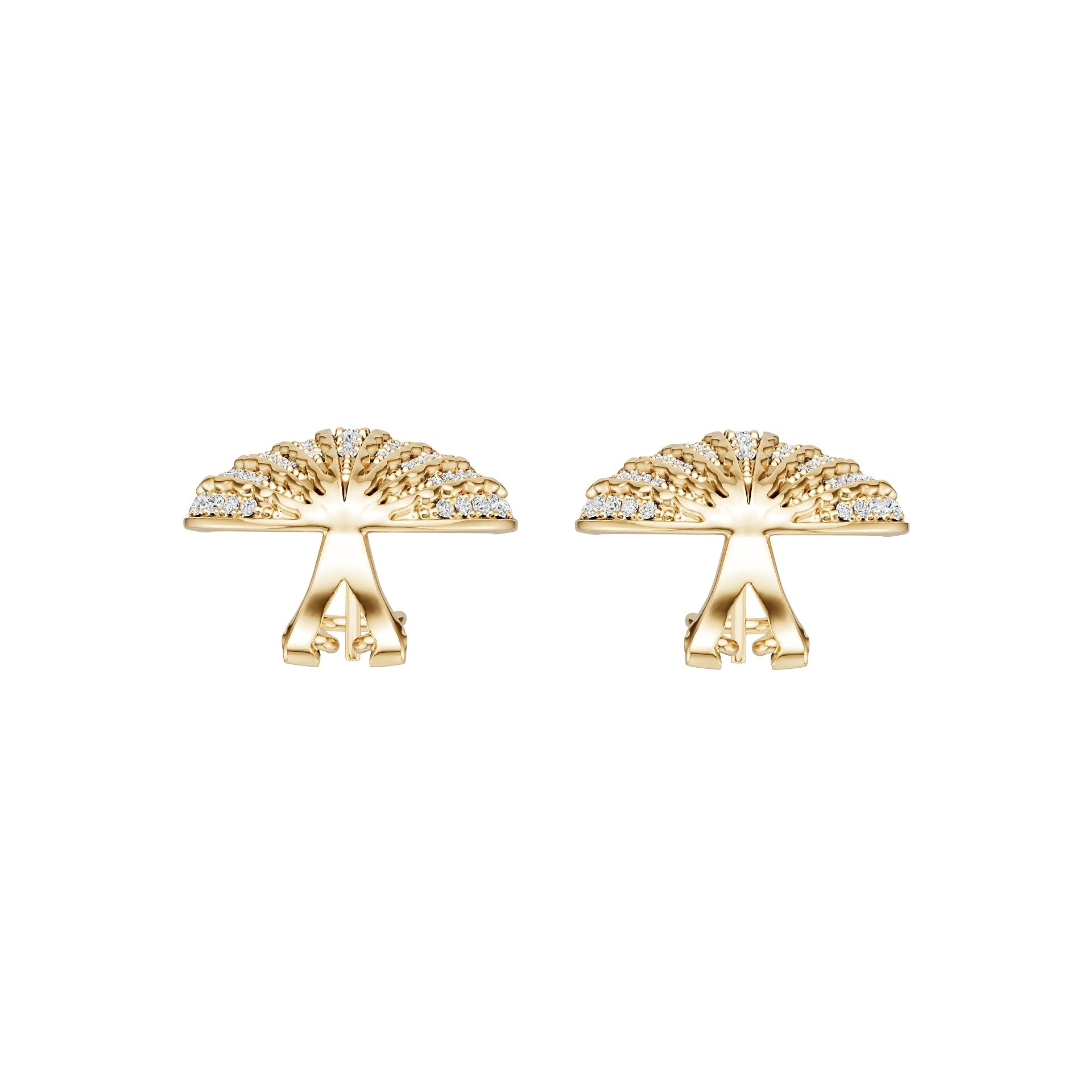 18K Gold Semi Mount Earrings Setting Round Ro 6x6mm Diamond Accent Syz Jewelry