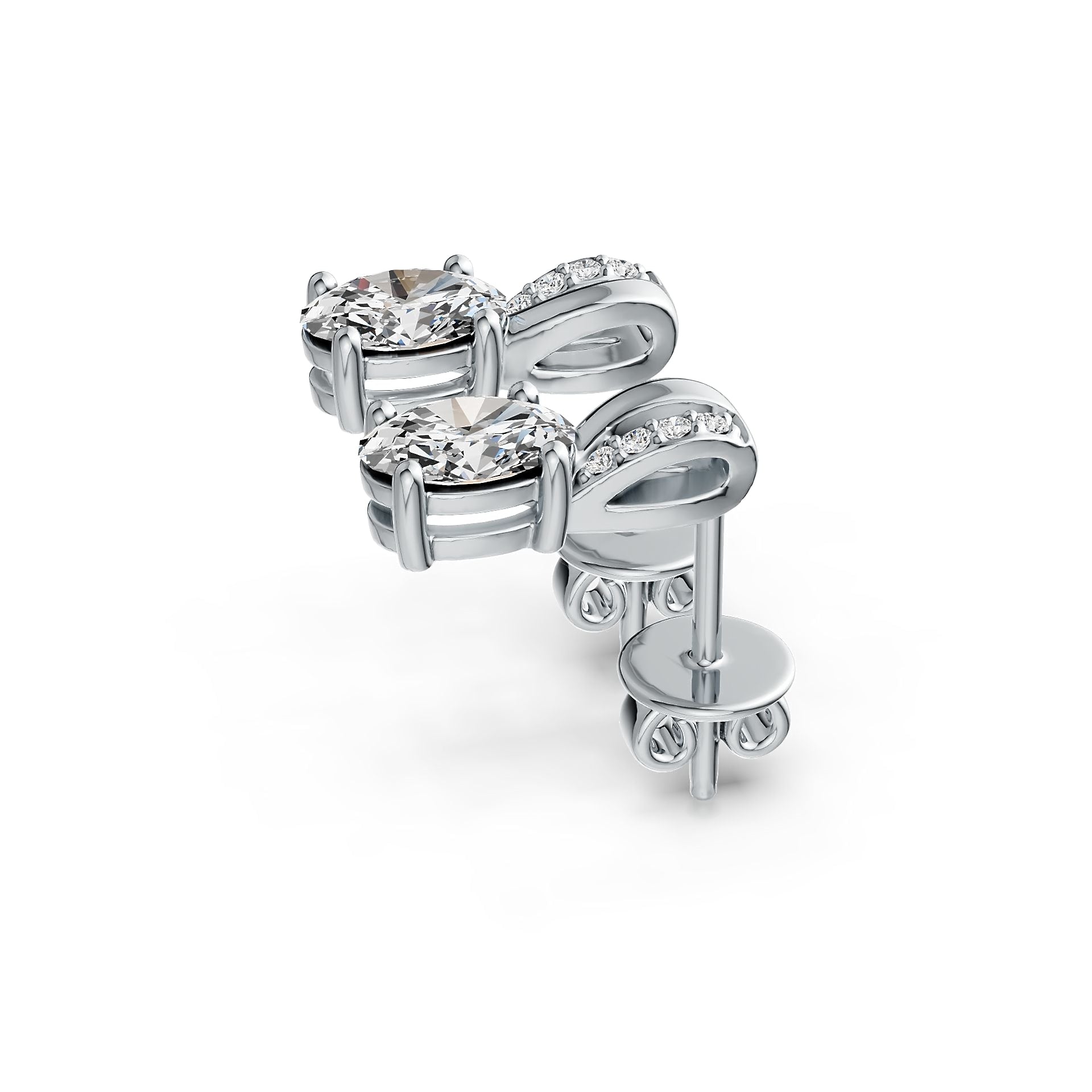 Sterling Silver Semi Mount Earrings Setting Oval OV 6x4mm Syzjewelry