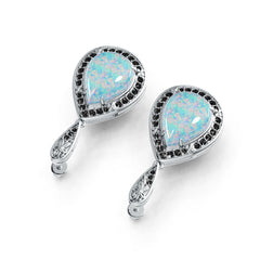 Sterling Silver Semi Mount Earrings Setting Pear PE 16X12mm Cabochon DHJ