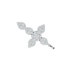 Platinum Semi Mount Pendant Setting Pear PE 5X4mm PE 5X3mm MQ 4X2mm Diamond Accent DHJ