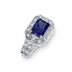 Sterling Silver Semi Mount Pendant Setting Emerald OCT 7X5mm DHJ