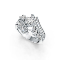 Sterling Silver Semi Mount Ring Setting Round RD 6x6mm Bypass DHJ