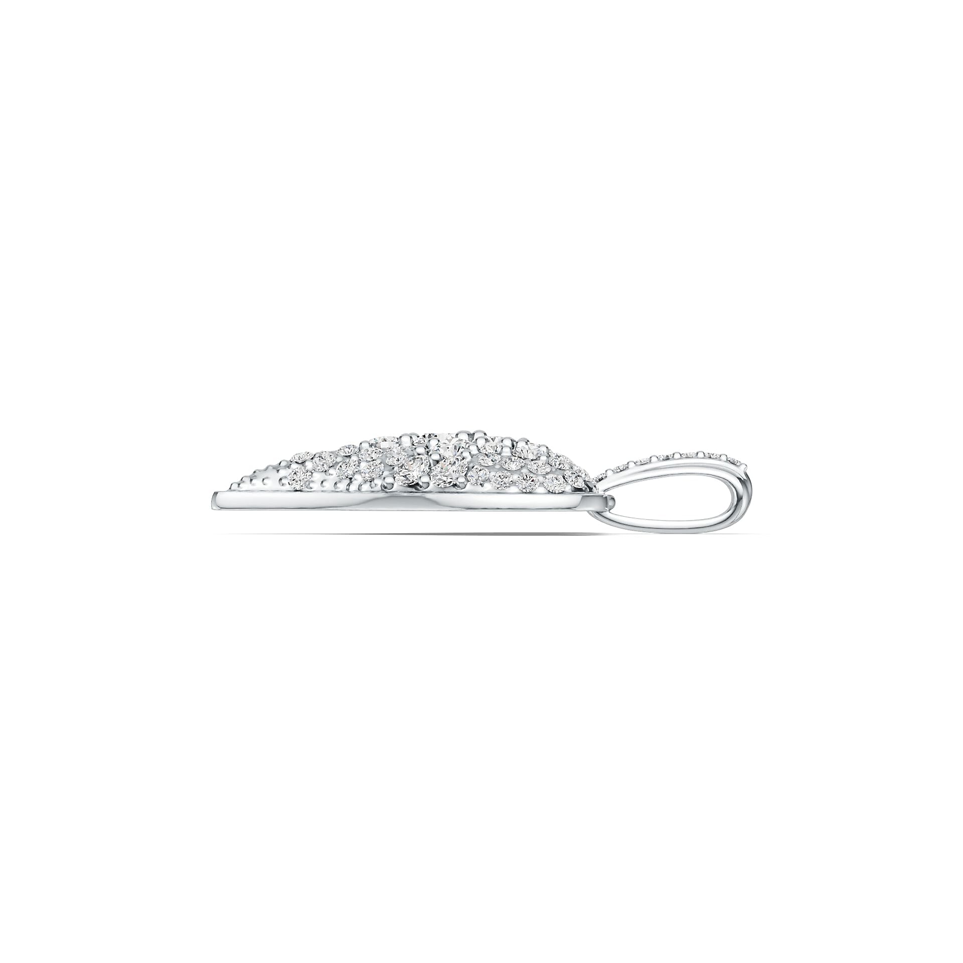 18K Gold Pendant with White Topaz or Moissanite Heart Theme Diamond Accent DHJ