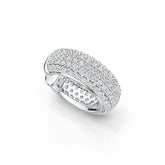 Sterling Silver Wide Pave Huggie Hoop Earring with White Topaz or Moissanite DHJ