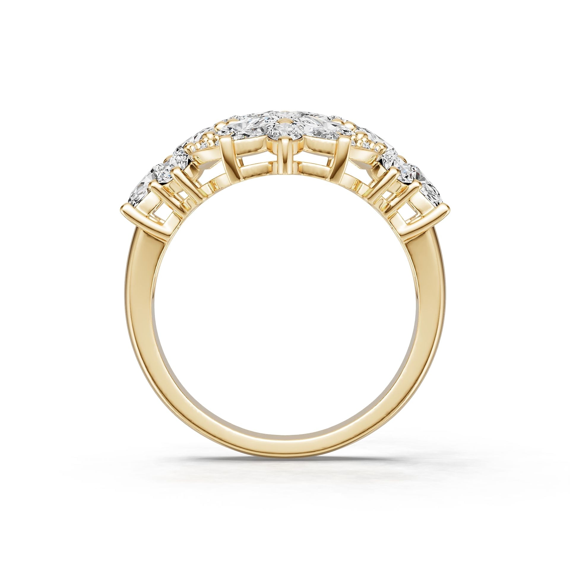 Platinum Semi Mount Ring Setting Round Ro 6x6mm Diamond Accent Syz Jewelry