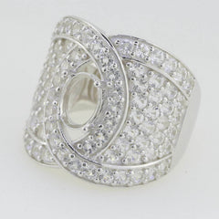 10K Gold Semi Mount Ring Setting Oval OV 8X6mm Dome Ring Moissanite Accent Syzjewelry