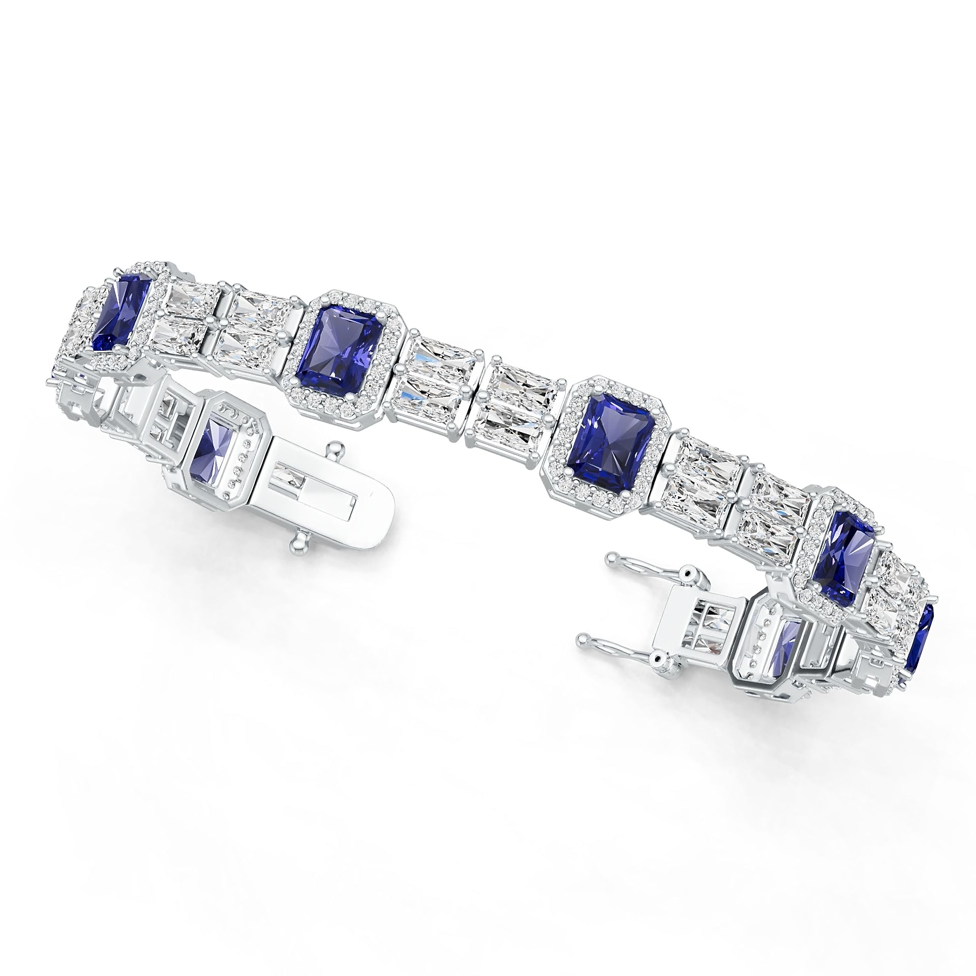 14K Gold Semi Mount Bracelet Setting Emerald Em 7x5mm Diamond Accent Syz Jewelry