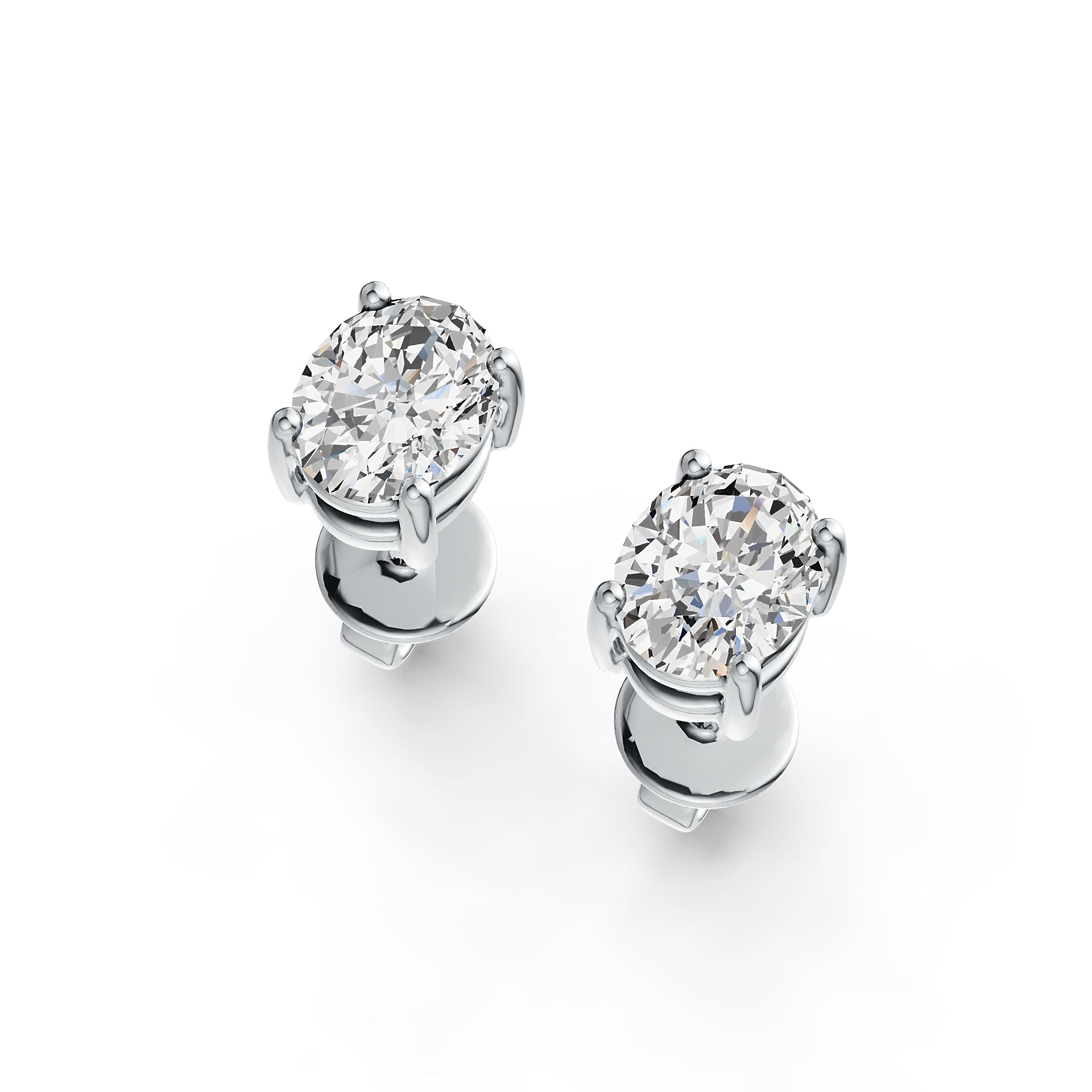 Sterling Silver Semi Mount Earrings Setting Oval OV 5X4mm Simple Stud DHJ