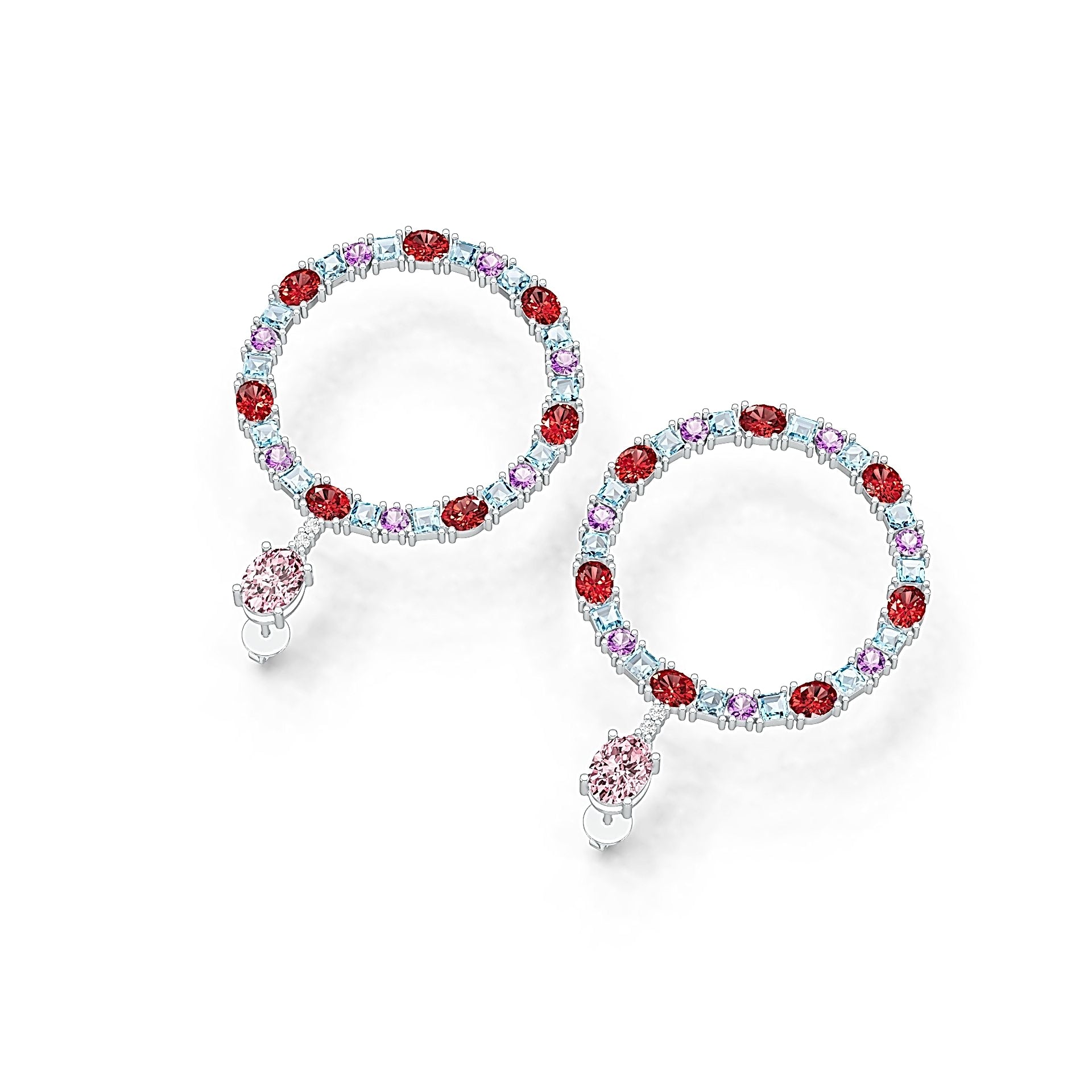 Sterling Silver Semi Mount Earrings Setting Oval OV 8X6mm OV 5X3mm DHJ