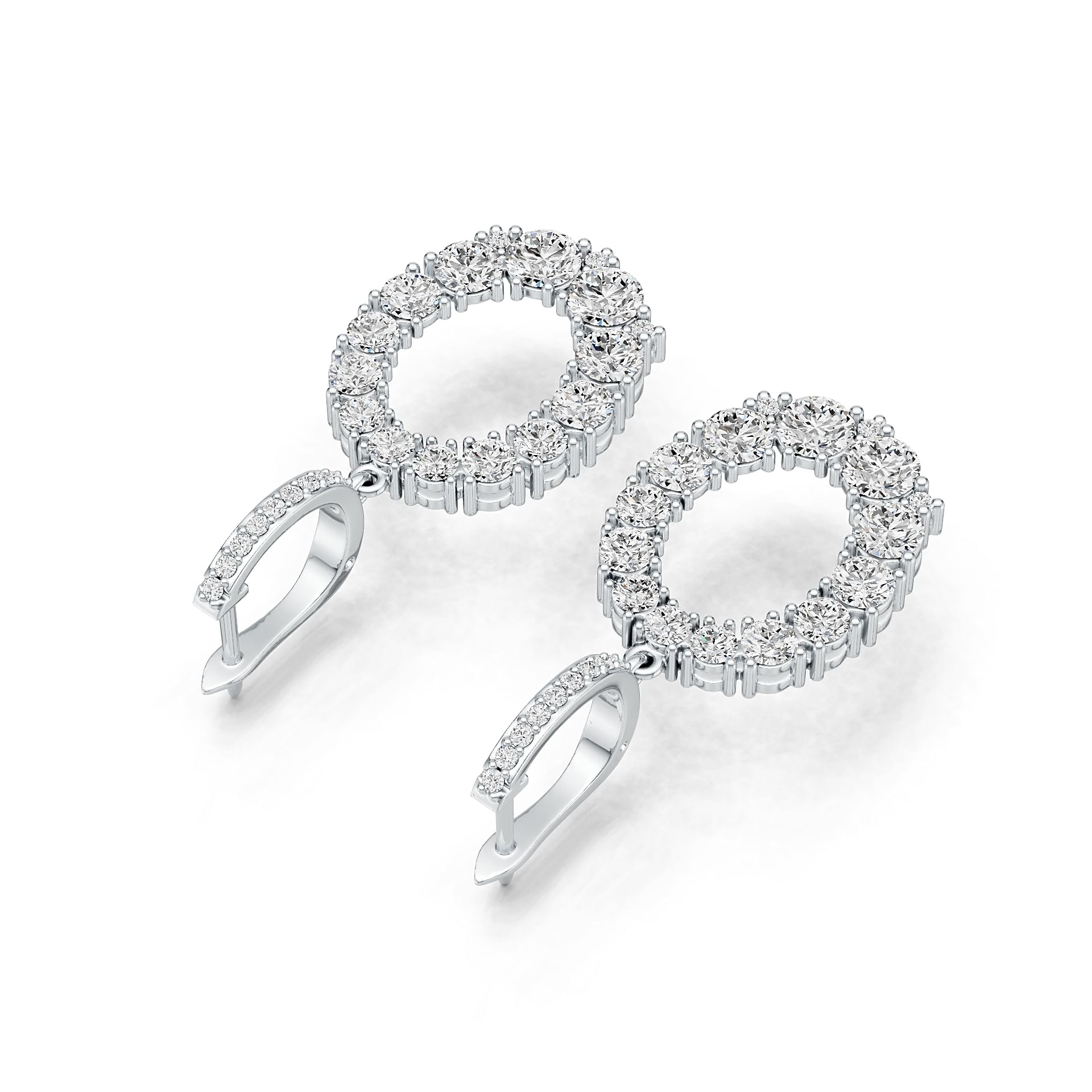 Sterling Silver Semi Mount Earrings Setting Round RD 5x5mm DHJ