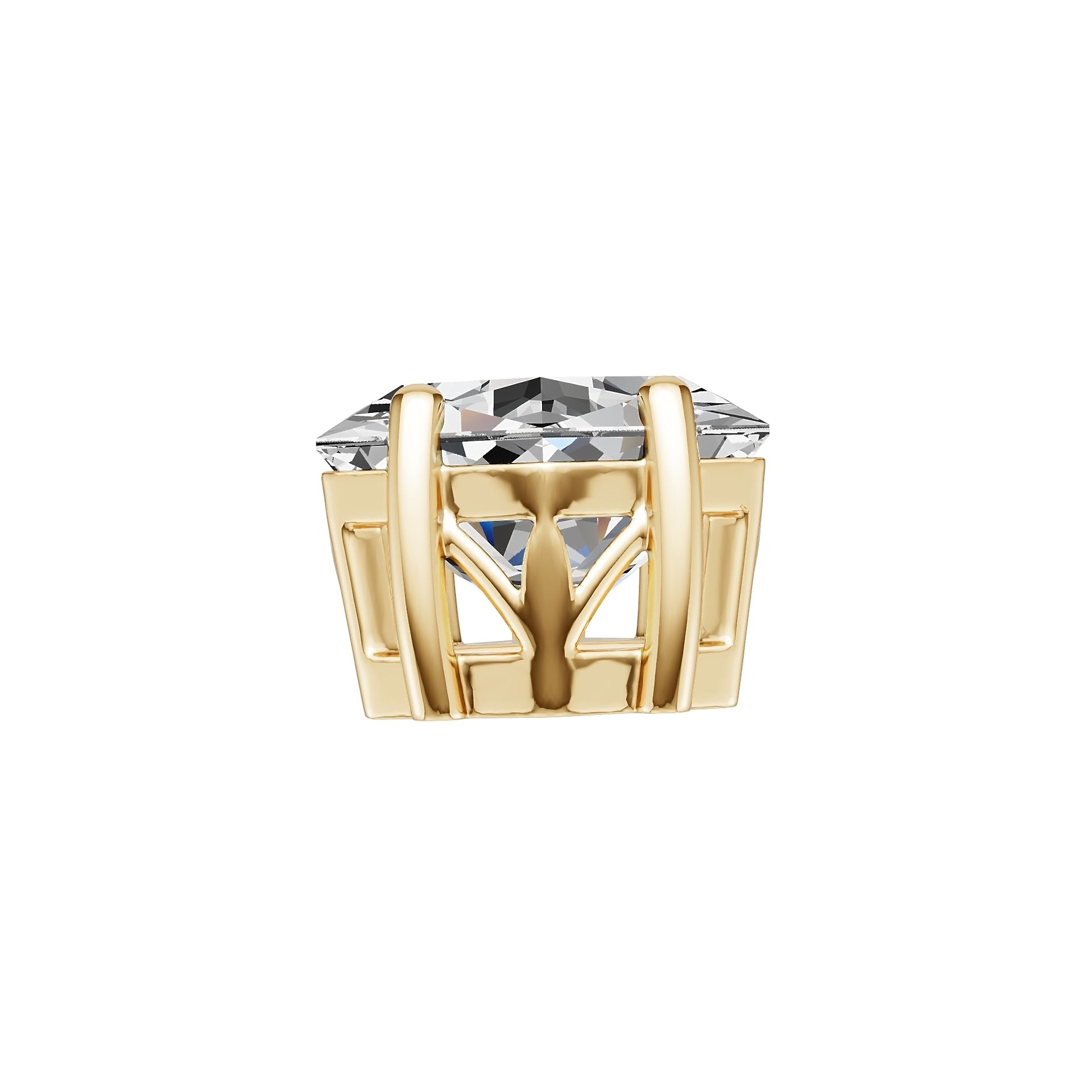 Platinum Semi Mount Pendant Setting Round Ro 13x10mm Diamond Accent Syz Jewelry