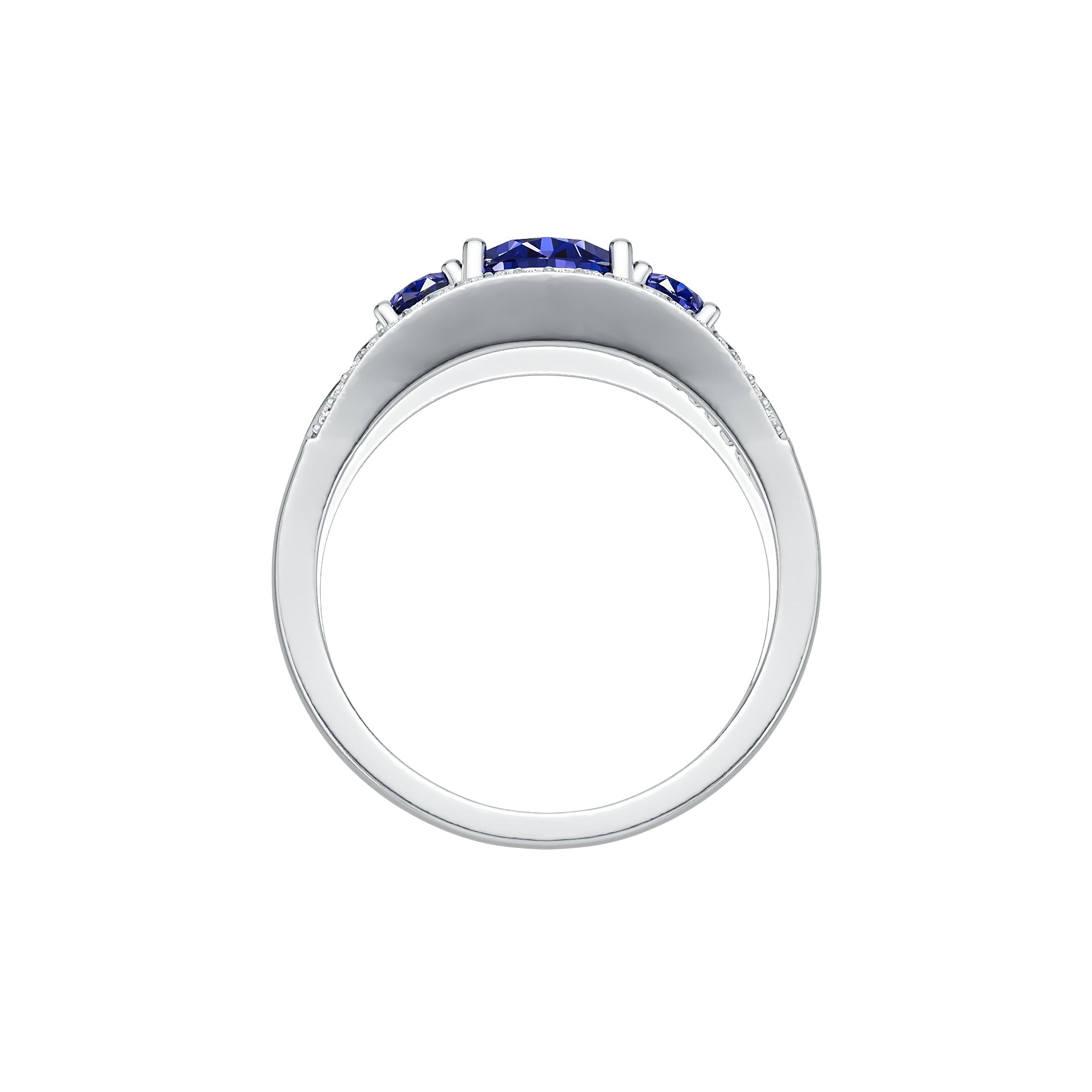 10K Gold Semi Mount Ring Setting Round Ro 5x7mm Moissanite Accent Syz Jewelry