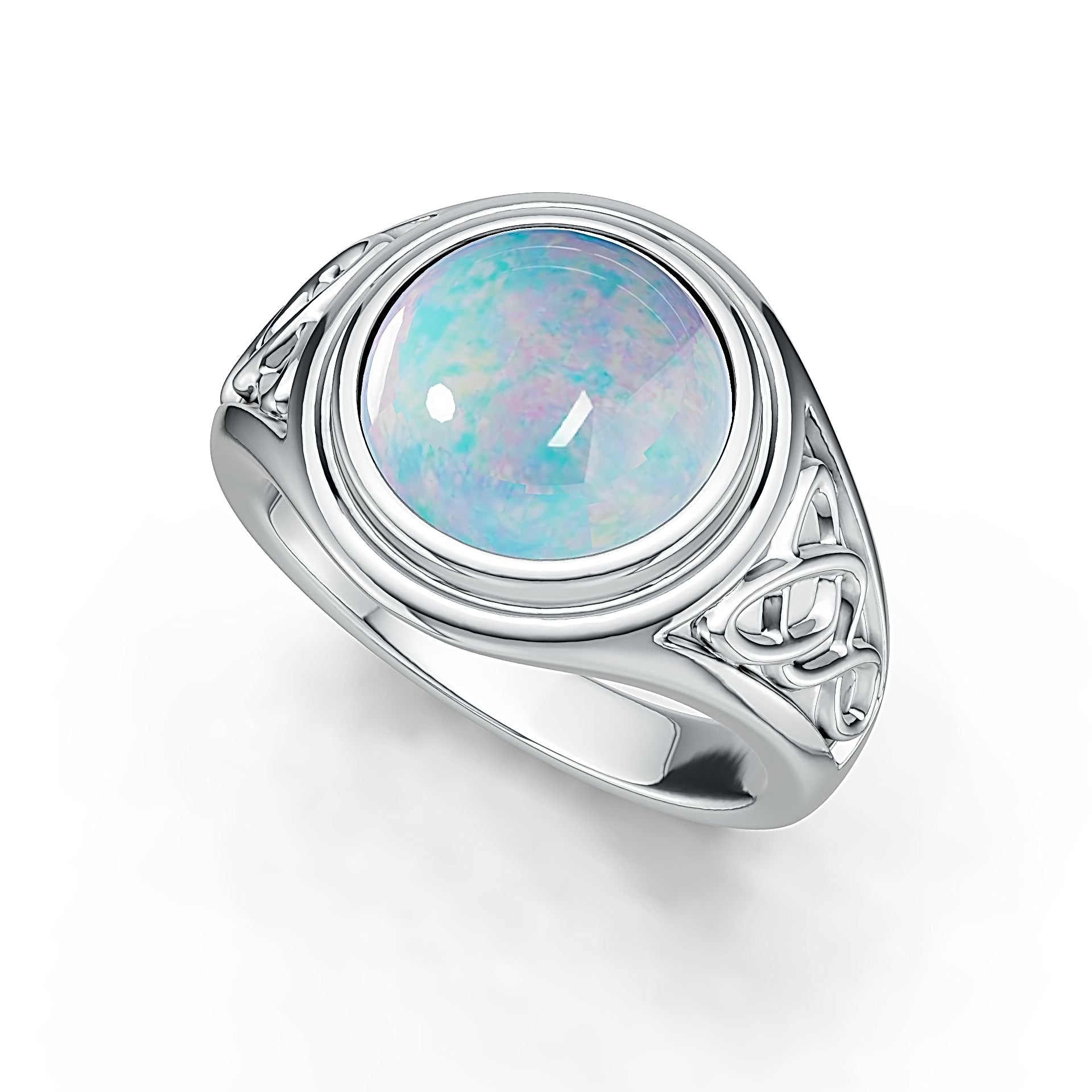 Sterling Silver Semi Mount Ring Setting Round RD 10x10mm Cabochon DHJ