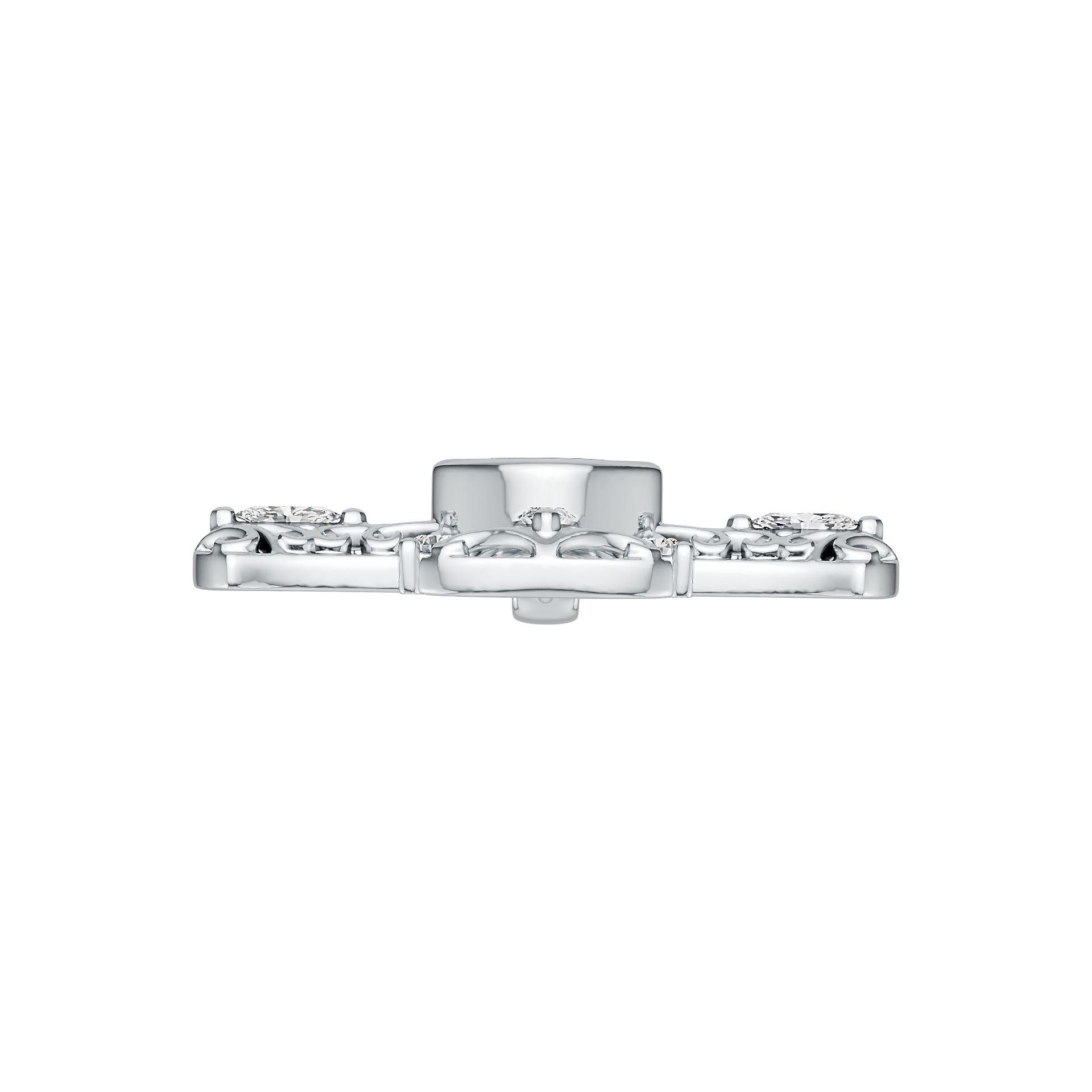 Sterling Silver Semi Mount Pendant Setting Cushion Cu 6x6mm Diamond Accent DHJ