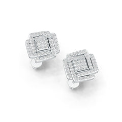 Sterling Silver Semi Mount Earrings Setting Round RD 1.3mm White Topaz DHJ