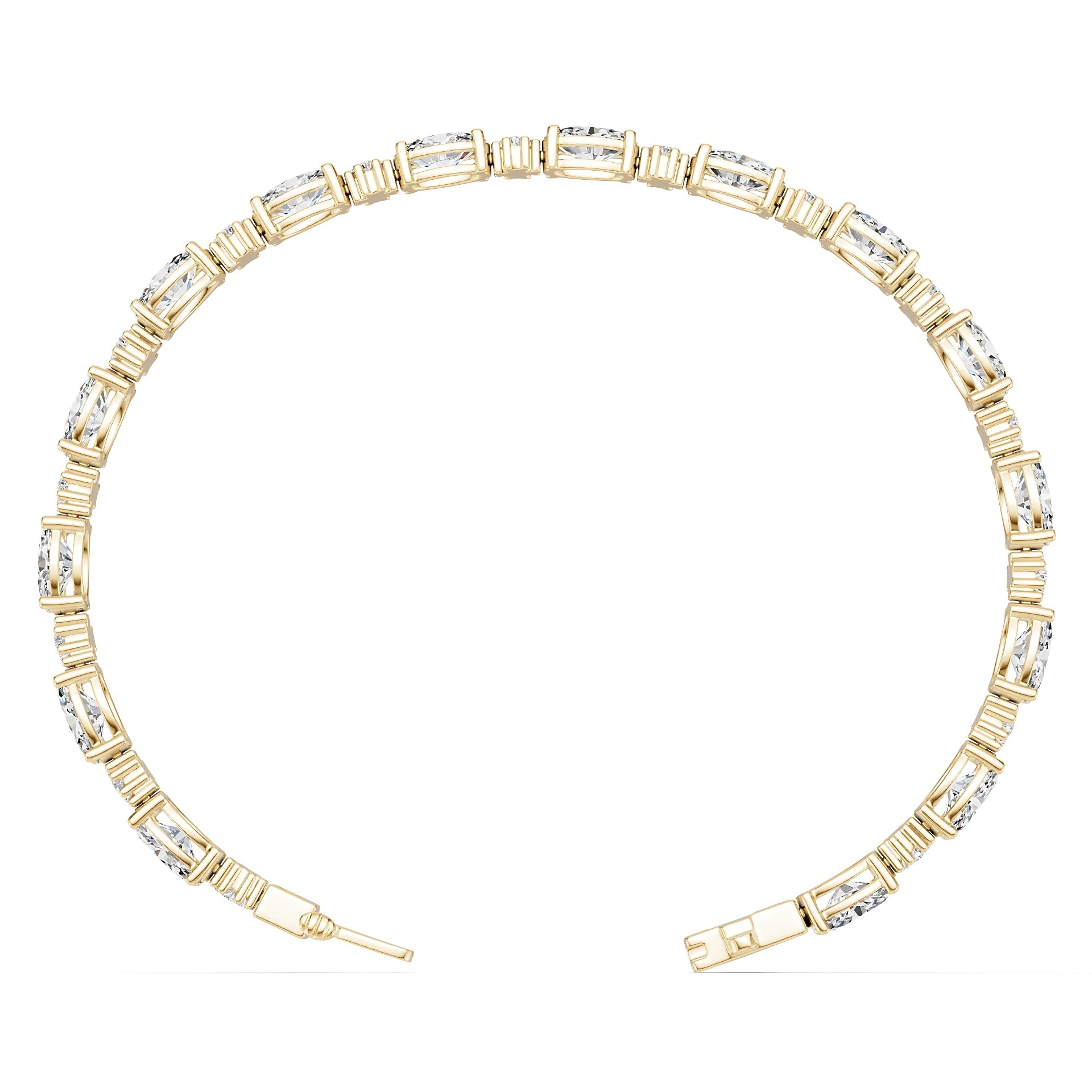 Platinum Semi Mount Bracelet Setting Round Ro 7x5mm Syz Jewelry