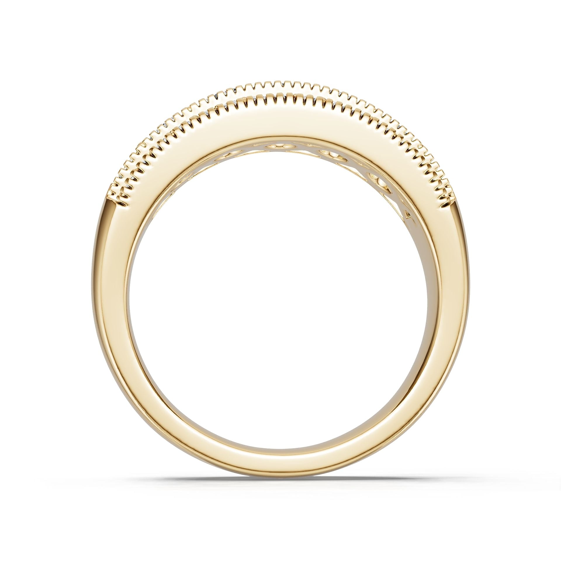 10K Gold Semi Mount Ring Setting Round Ro 6x6mm Moissanite Accent Syz Jewelry