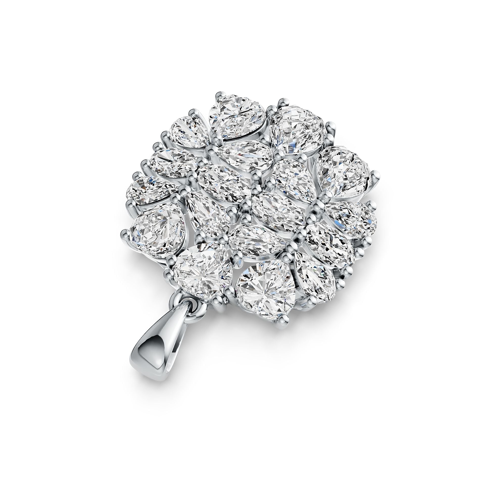 Sterling Silver Semi Mount Pendant Setting Pear PE 5X3mm OV 5X3mm HT 5X5mm DHJ