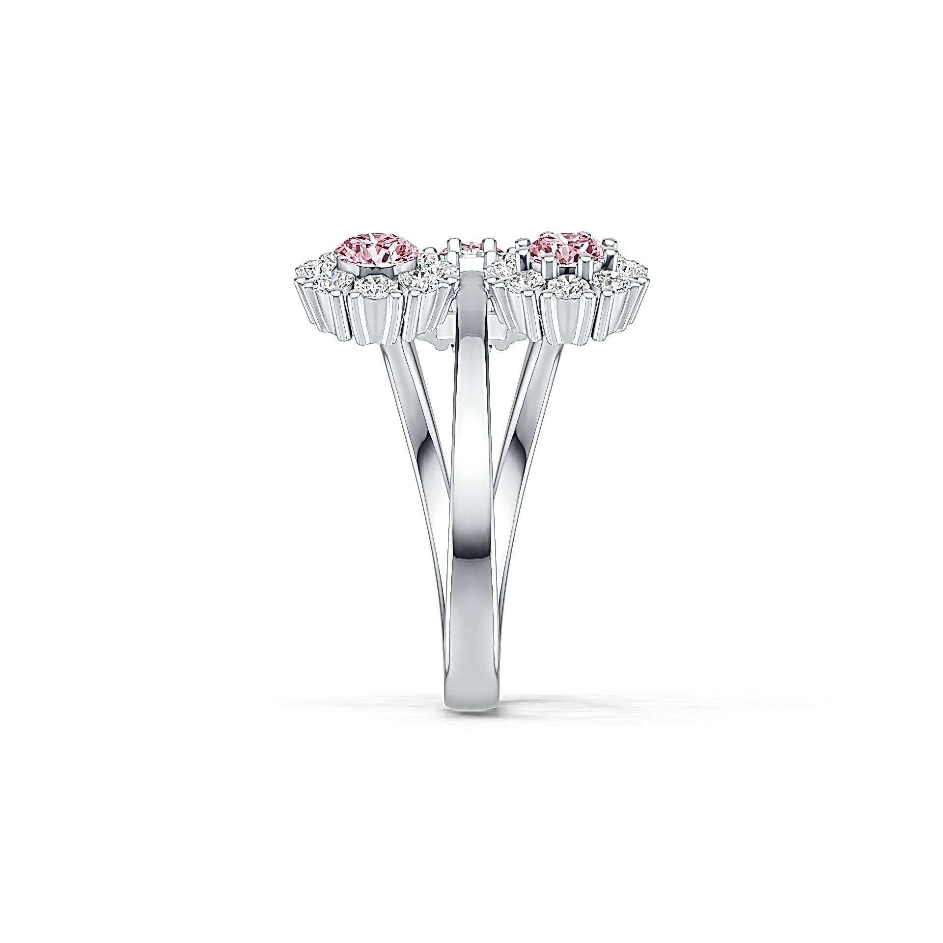 18K Gold Semi Mount Ring Setting Round RD 4x4mm Diamond Accent DHJ
