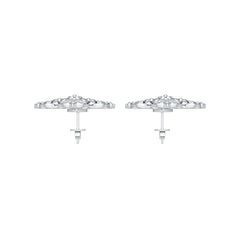 18K Gold Semi Mount Earrings Setting Round Ro 6x6mm Syz Jewelry