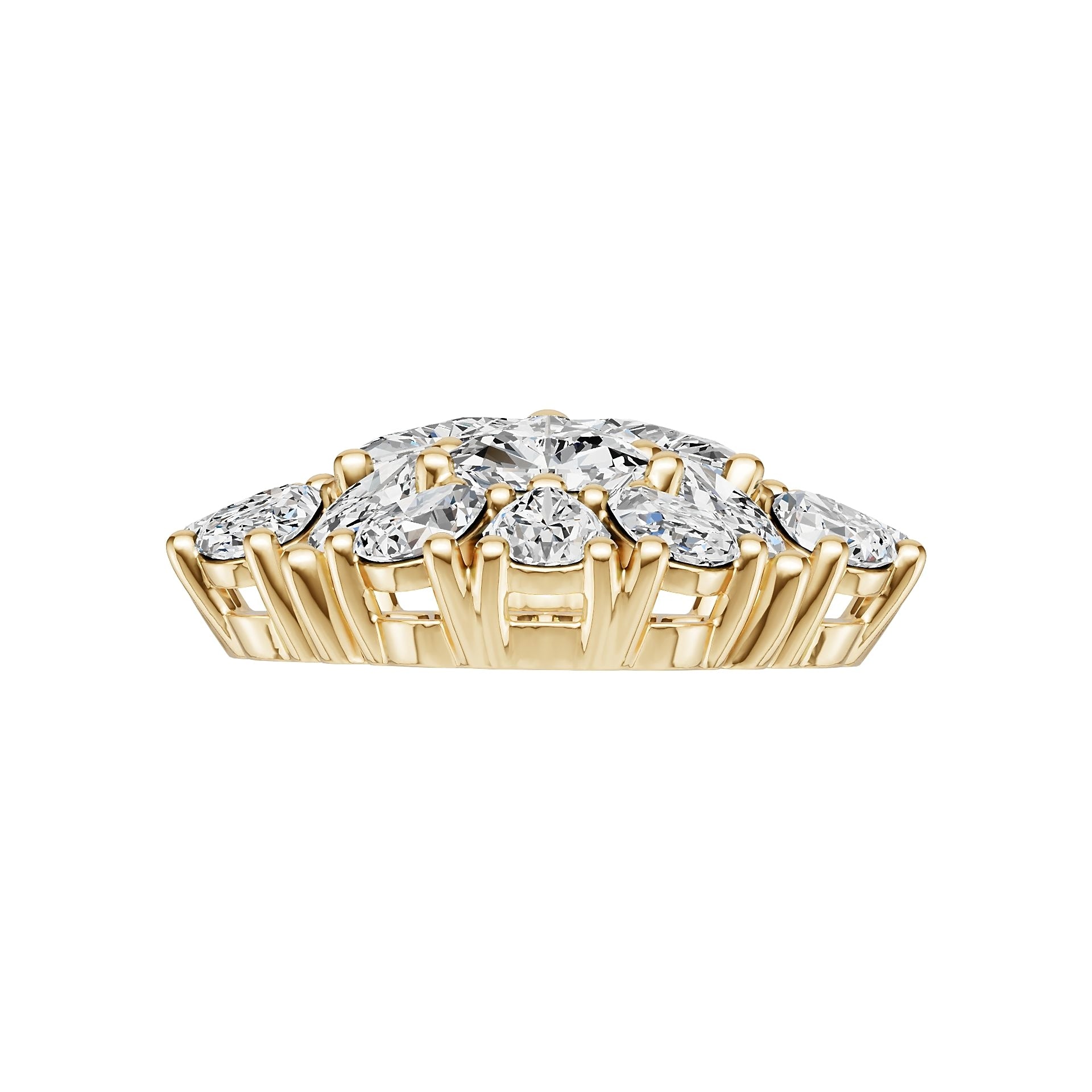 18K Gold Semi Mount Pendant Setting Trillion Tr 5x5mm Diamond Accent Syz Jewelry