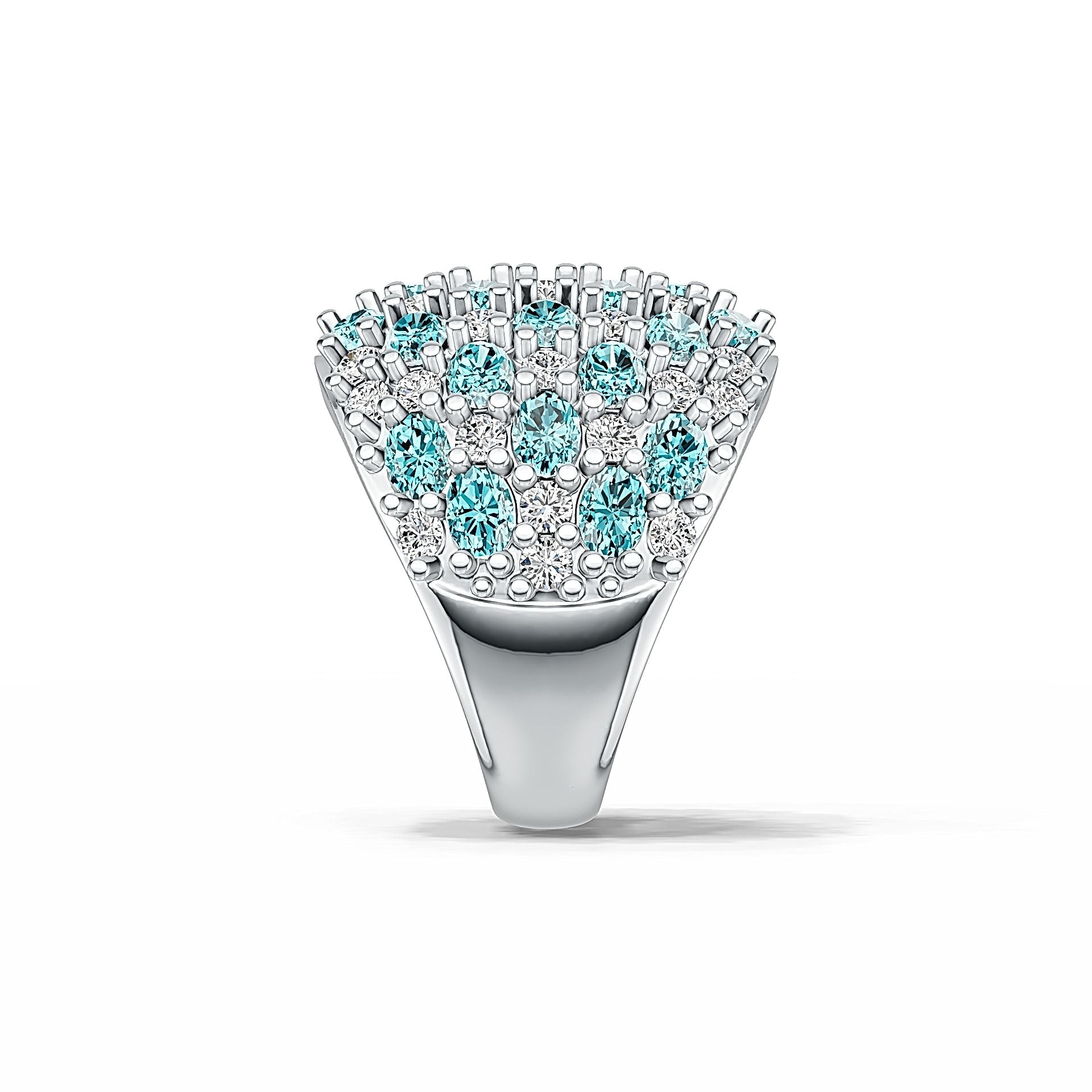 14K Gold Statement Ring with or Moissanite Diamond Accent DHJ