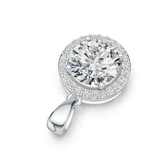 Sterling Silver Semi Mount Pendant Setting Round RD 13X13mm Halo White Topaz Syzjewelry