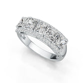 Sterling Silver Semi Mount Ring Setting Princess SQ 4X4mm with White Topaz Syzjewelry