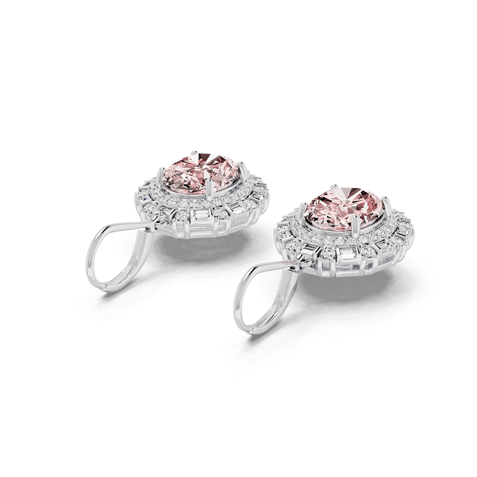 Sterling Silver Semi Mount Earrings Setting Oval OV 11x9mm with White Topaz Syzjewelry
